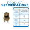 Morris Products 90302 - Copper Hex Head Split Bolt #6