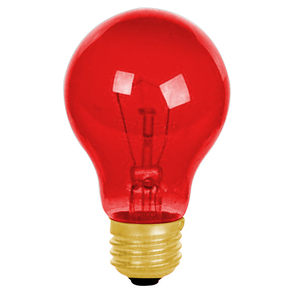 Incandescent - A19 Colored - 25 Watt -Red - Red