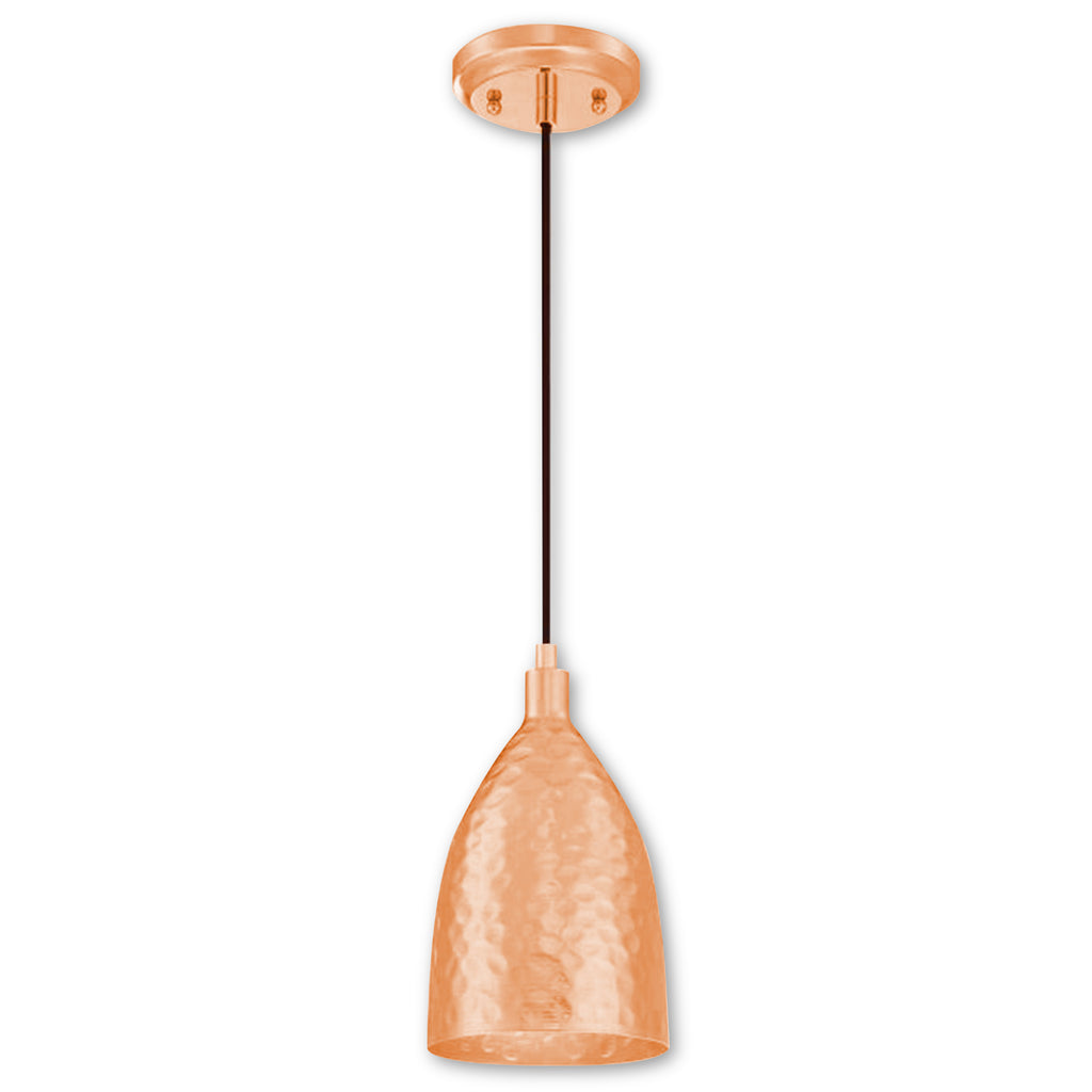 Westinghouse 6105400 One Light Mini Pendant Hammered Copper Finish