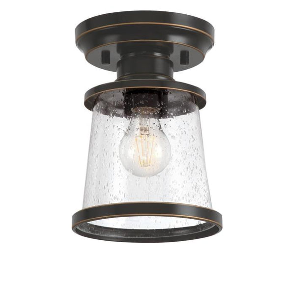 Westinghouse 6113000 7 in. Emma Jane 1 Light Semi-Flush, Amber Bronze Finish