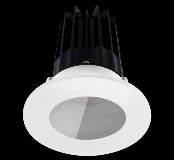 2 Inch Recessed LED Downlight - 8 Watt - 2700 Kelvin - 580 Lumen - Alzak Reflector - Round Shower Trim - 38 Degree Beam Angle - Type IC Damp - Air-Tight - Energy Star - T24 - CRI 90+