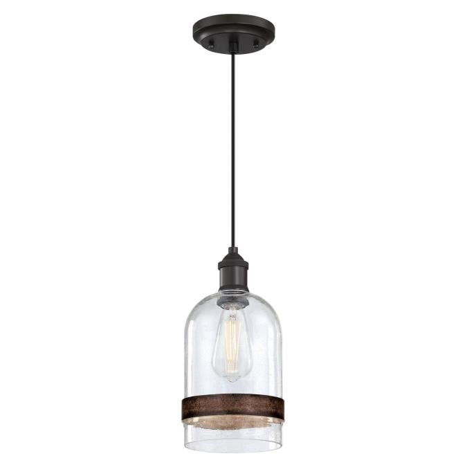 Westinghouse 6129800 Tarrant Mini Pendant, Black-Bronze Finish