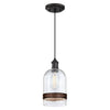 Westinghouse 6129800 Tarrant Mini Pendant, Black-Bronze Finish