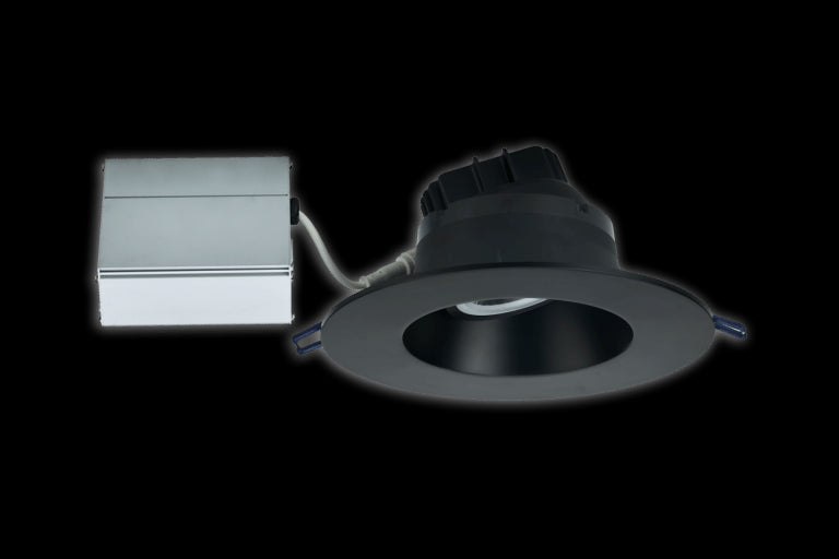 6 Inch Round Regressed Gimbal LED Downlight 15 Watt - 3500 Kelvin - White Trim - 35 Degree Beam Spread - 1250 Lumen - Type IC Air-Tight Wet ES CRI 90+