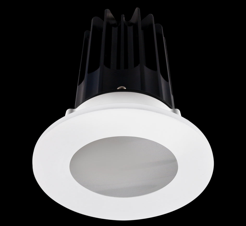 Lotus LED 2 Inch Round Recessed LED 15 Watt High Output Designer Series - 4000 Kelvin - 24 Degree Beam Spread - Alzak Reflector - Shower Trim