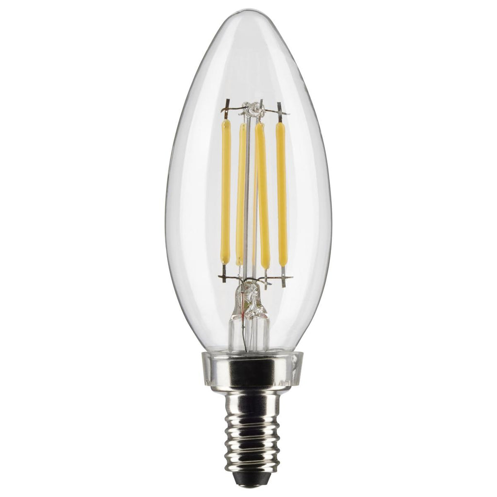 Satco S21264 4 Watt B11 LED - Clear - Candelabra base - 90 CRI - 2700K - 120 Volt