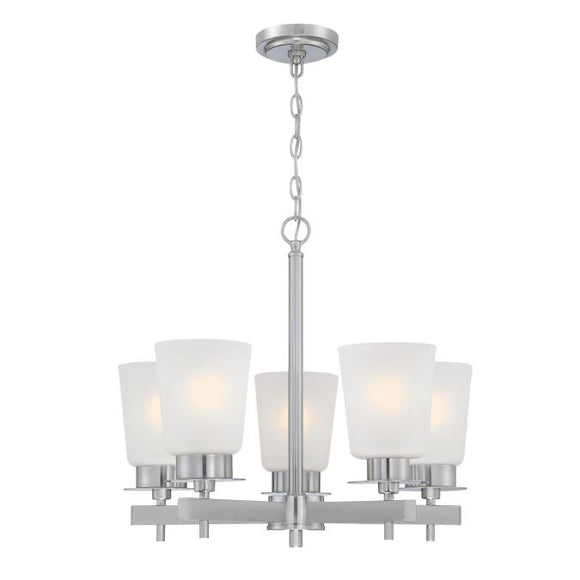 Westinghouse 6128800 Reynaldo 5 Light Chandelier, Brushed Nickel Finish