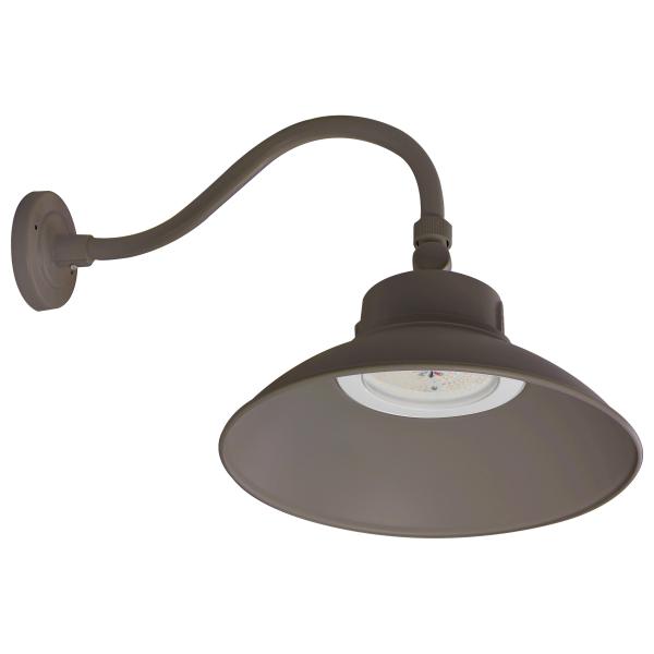 Satco 65/662 LED Gooseneck - 30W/40W/50W - CCT Selectable 3K/4K/5K - Bronze - 120-277V - With Photocell