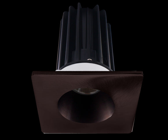 Lotus LED 2 Inch Square Recessed LED 15 Watt High Output Designer Series - 2700 Kelvin - 24 Degree Beam Spread - Bronze Reflector - Trim Bronze