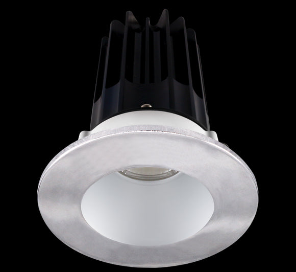 2 Inch Recessed LED Downlight - 8 Watt - 3000 Kelvin - 600 Lumen - Alzak Reflector - Round Chrome Trim - 38 Degree Beam Angle - Type IC Damp - Air-Tight - Energy Star - T24 - CRI 90+