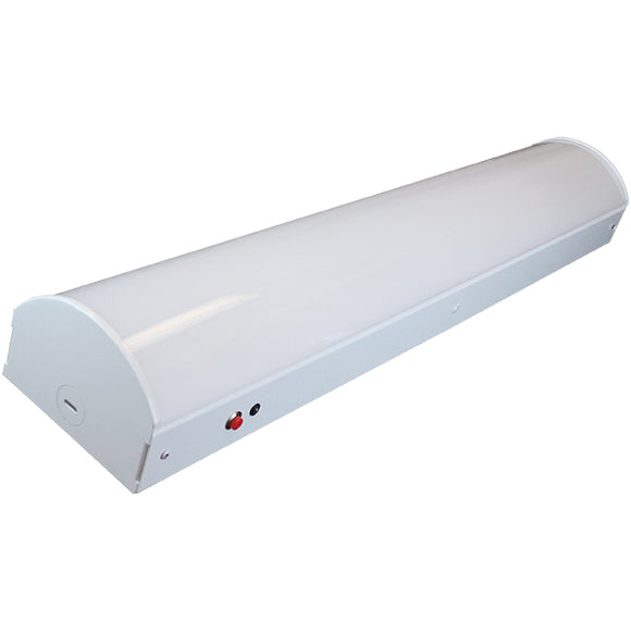 Trace-Lite SSF-4-CP-BB-SC - LED Stairwell - 4 ft Length - Power Switchable - Color Selectable - 120-277VAC - 0-10V Dimming - White Finish - Battery Backup and Sensor