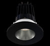 Lotus LED 2 Inch Round Recessed LED 15 Watt High Output Designer Series - 3000 Kelvin - 24 Degree Beam Spread - Chrome Reflector - Trim Black