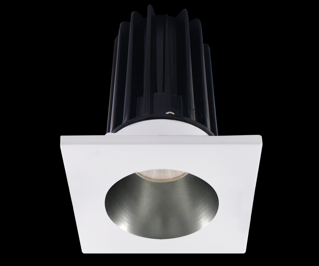 Lotus LED-2-S15W-3018K-2RRCH-2STWH 2 Inch Square Recessed LED Downlight Designer Series 15 Watt - High Output - 3000-1800 Kelvin - Dim to Warm - Chrome Reflector - White Trim