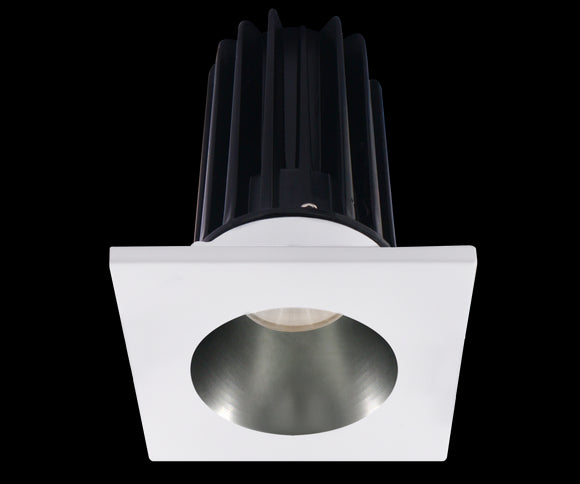 Lotus LED-2-S15W-3018K-2RRCH-2STWH 2 Inch Square Recessed LED Downlight Designer Series 15 Watt - High Output - 3000-1800 Kelvin - Dim to Warm - Chrome Reflector - White Trim