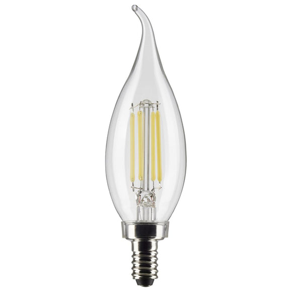 Satco S21298 4 Watt CA11 LED - Clear - Candelabra base - 90 CRI - 4000K - 120 Volt