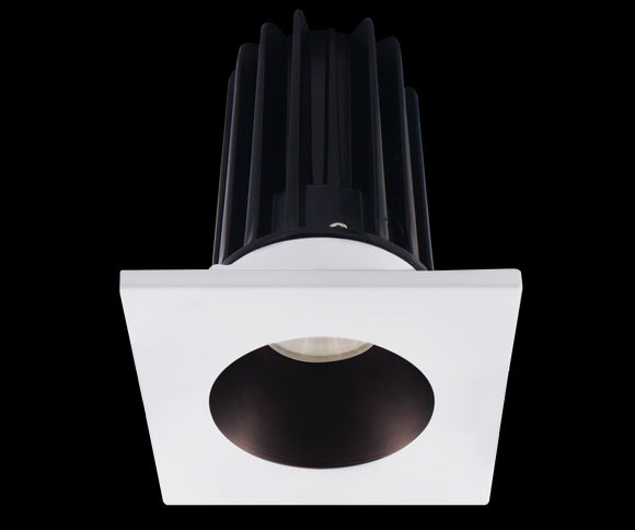 Lotus LED-2-S15W-3018K-2RRBZ-2STWH 2 Inch Square Recessed LED Downlight Designer Series 15 Watt - High Output - 3000-1800 Kelvin - Dim to Warm - Bronze Reflector - White Trim