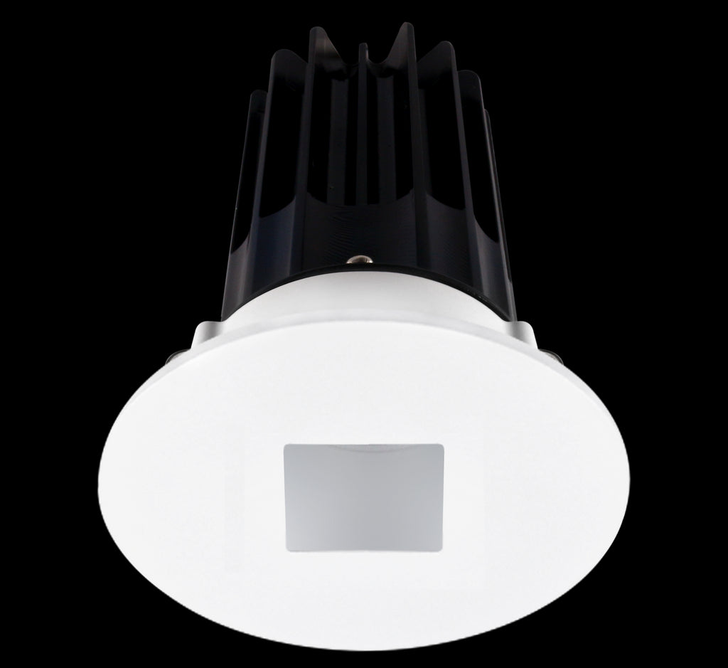 Lotus LED 2 Inch Round Recessed LED 15 Watt High Output Designer Series - 4000 Kelvin - 24 Degree Beam Spread - Alzak Reflector - Square Hole Trim