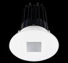 Lotus LED 2 Inch Round Recessed LED 15 Watt High Output Designer Series - 4000 Kelvin - 24 Degree Beam Spread - Alzak Reflector - Square Hole Trim