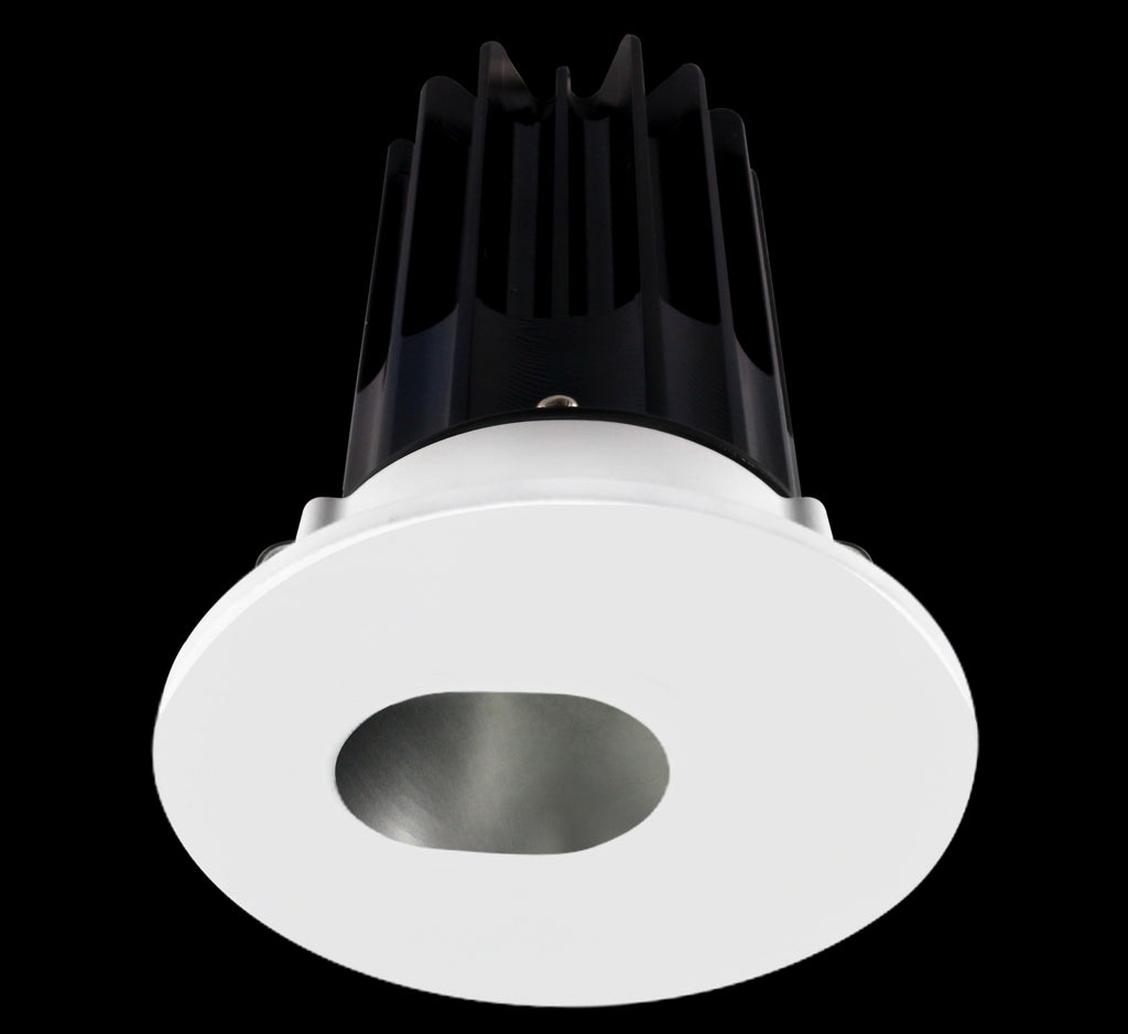 Lotus LED 2 Inch Round Recessed LED 15 Watt High Output Designer Series - 4000 Kelvin - 24 Degree Beam Spread - Chrome Reflector - Slot Aperture Trim