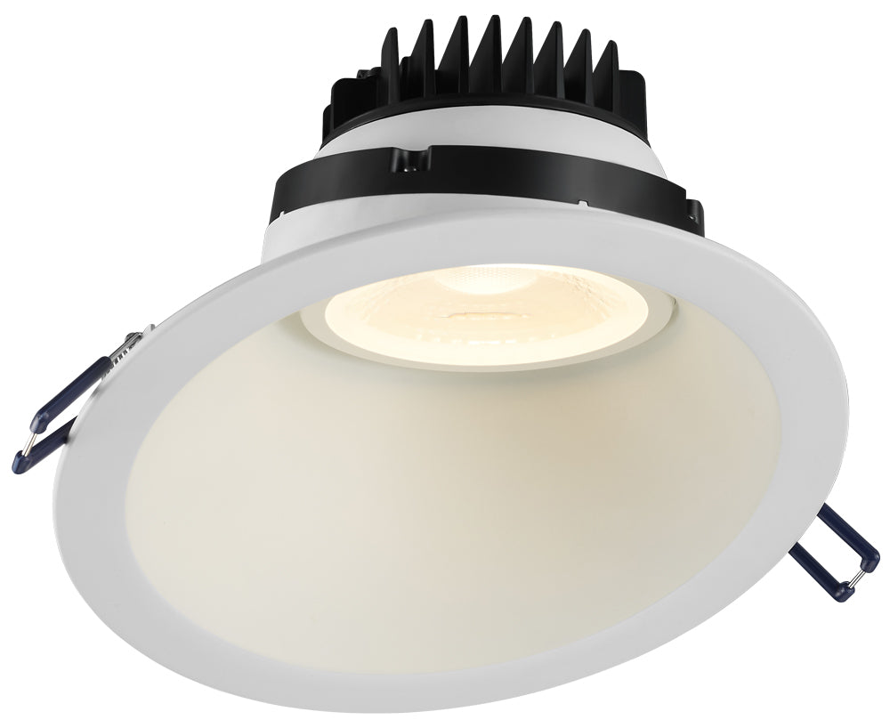 Lotus LED Lights LRG6-32K-6RSL-WH-DTW - 6 Inch Downlight 30 Degree Sloped Regressed Gimbal - 15 Watt - Dim to Warm 3000 to 2000 Kelvin - White Finish