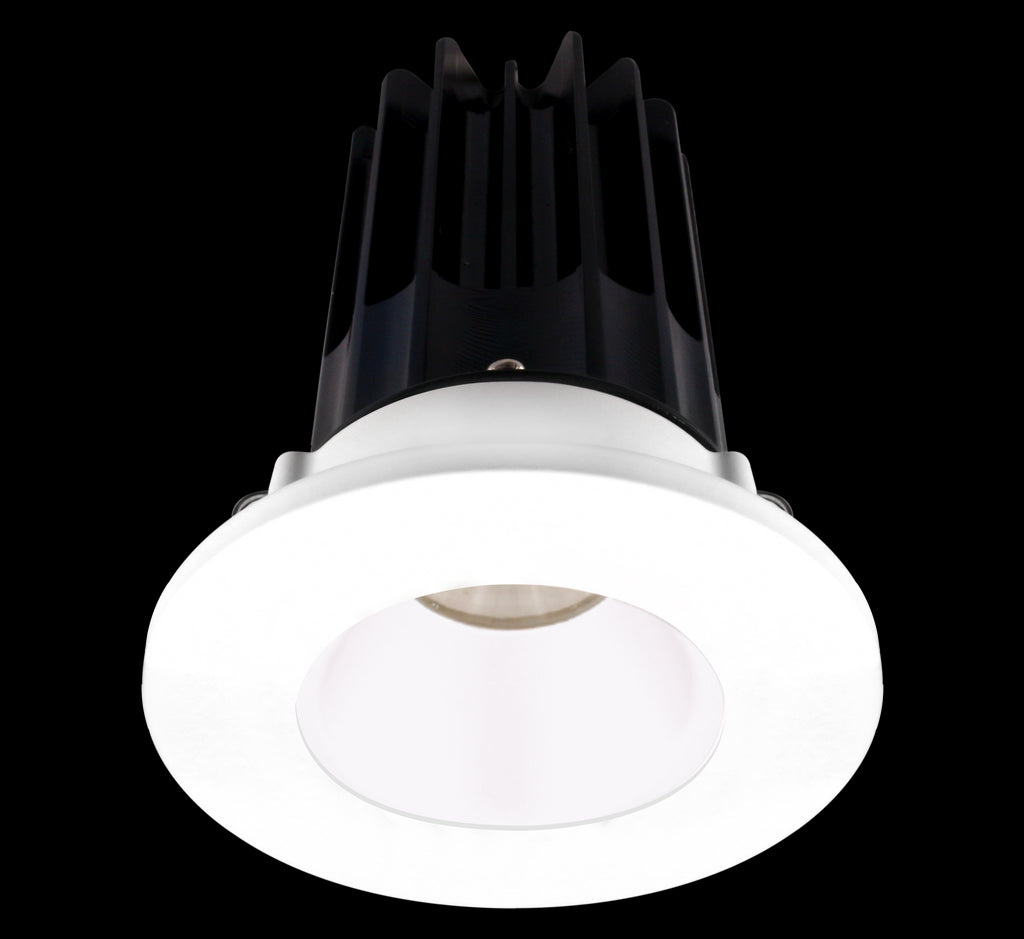 Lotus LED 2 Inch Round Recessed LED 15 Watt High Output Designer Series - 4000 Kelvin - 24 Degree Beam Spread - White Reflector - Trim White