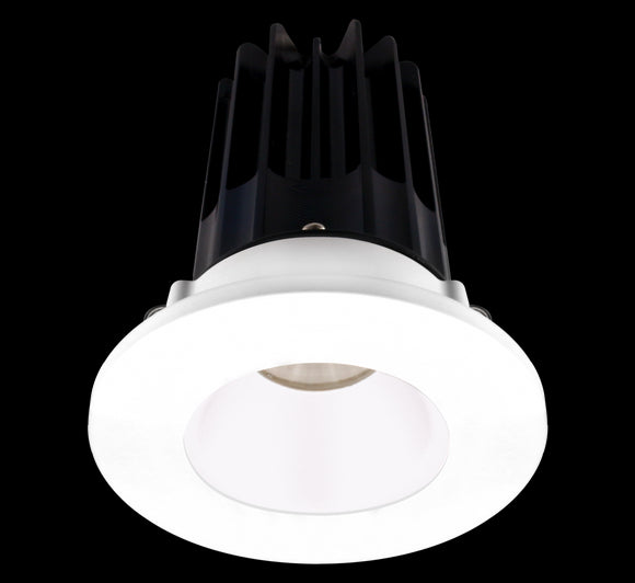 Lotus LED 2 Inch Round Recessed LED 15 Watt High Output Designer Series - 4000 Kelvin - 24 Degree Beam Spread - White Reflector - Trim White