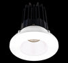 Lotus LED 2 Inch Round Recessed LED 15 Watt High Output Designer Series - 4000 Kelvin - 24 Degree Beam Spread - White Reflector - Trim White