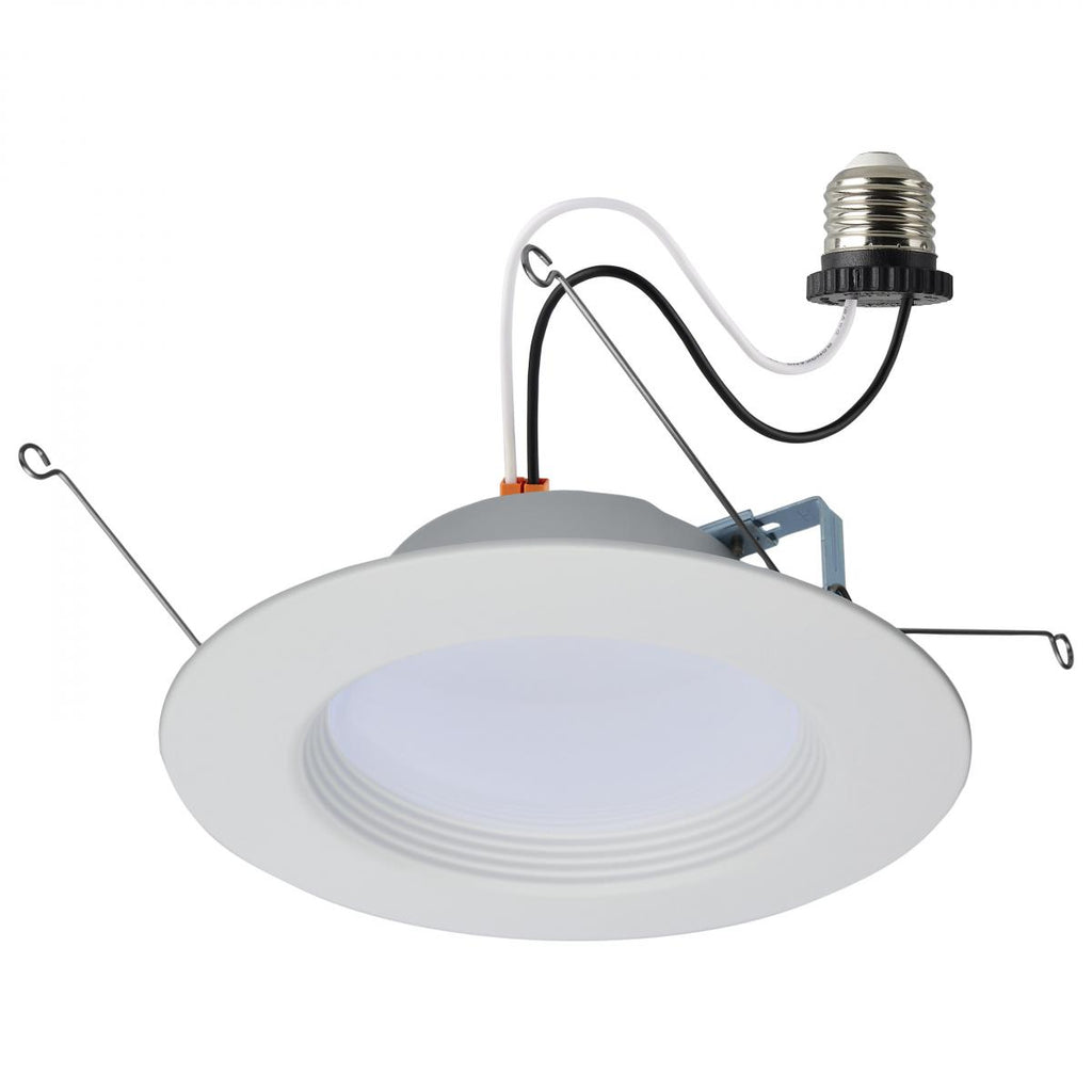 Satco S11801R1 - 5-6 Inches LED Downlight Round Retrofit 9 Watt - CCT Selectable  - White Finish