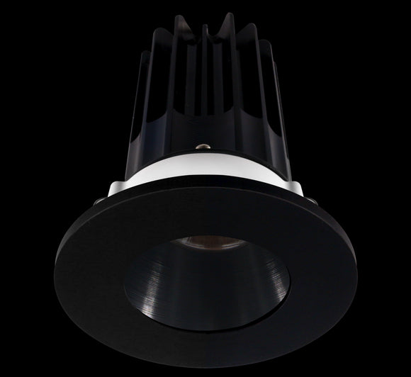 2 Inch Recessed LED Downlight - 8 Watt - 4000 Kelvin - 620 Lumen - Black Reflector - Round Black Trim - 38 Degree Beam Angle - Type IC Damp - Air-Tight - Energy Star - T24 - CRI 90+