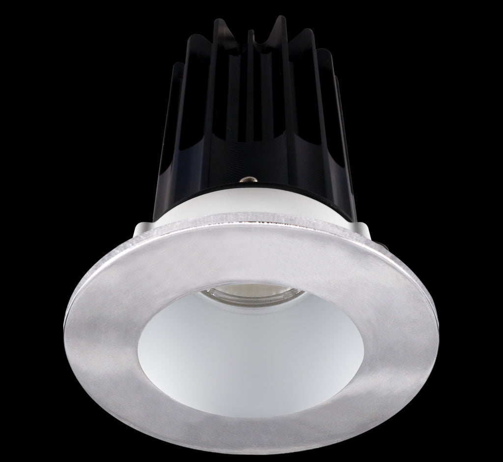 Lotus LED 2 Inch Round Recessed LED 15 Watt High Output Designer Series - 4000 Kelvin - 24 Degree Beam Spread - Alzak Reflector - Trim Chrome