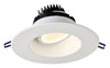 6 Inch Round Regressed Gimbal LED Downlight - High Output -18 Watt - 3000 Kelvin - White Trim - 35 Degree Beam Spread - 1550 Lumen - Type IC Air-Tight Wet ES CRI 90+