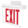 Exitronix NY900U-WB-SR-BL - NYC Edge-lit EXIT - Single and Double-faced Panels - NiCad Battery - Surface and Recessed Mount - Red Letters - Black Finish - Damp Rated