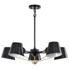 Satco 60/7385 Baxter - 5 Light Chandelier - Black with Burnished Brass