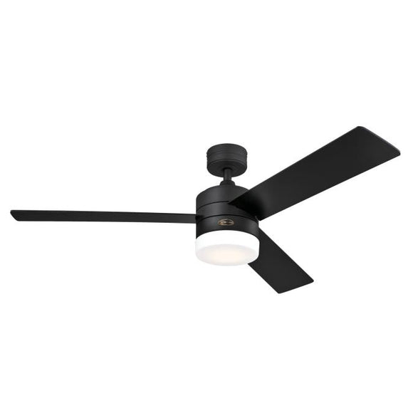 Westinghouse 74006A00 52 in. Alta Vista Alexa Enabled Smart WiFi Ceiling Fan, Matte Black, Indoor