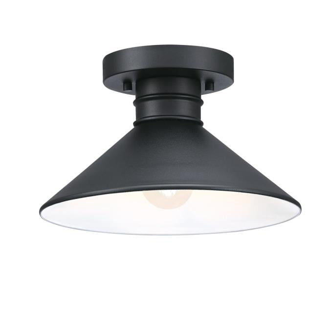 Westinghouse 6112900 11 in. Watts Creek 1 Light Semi-Flush, Textured Black Finish