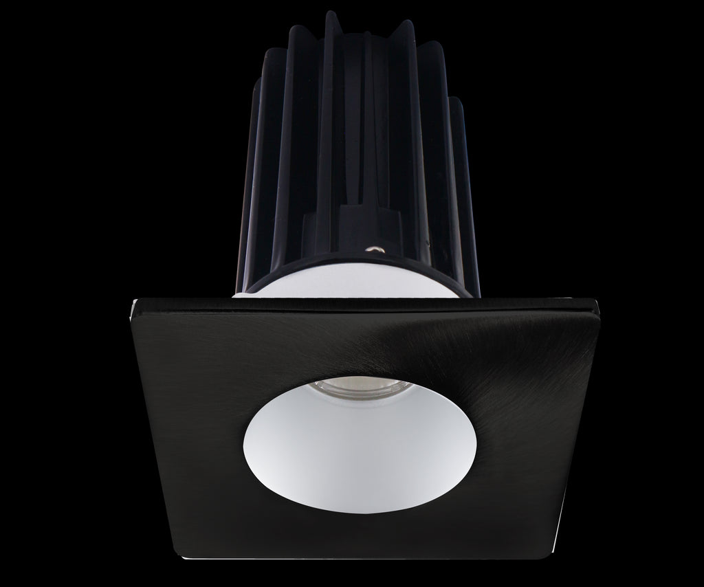 Lotus LED 2 Inch Square Recessed LED 15 Watt High Output Designer Series - 2700 Kelvin - 24 Degree Beam Spread - Alzak Reflector - Trim Black