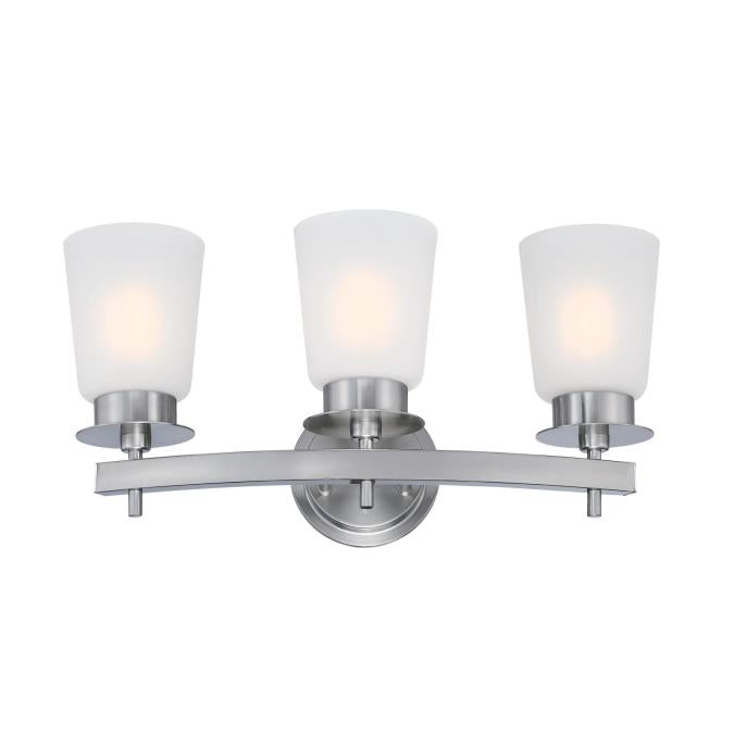 Westinghouse 6129000 Reynaldo 3 Light Wall Fixture, Brushed Nickel Finish