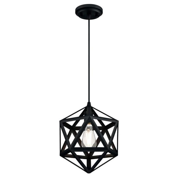 Westinghouse 6355700 One Light Pendant, Matte Black Finish