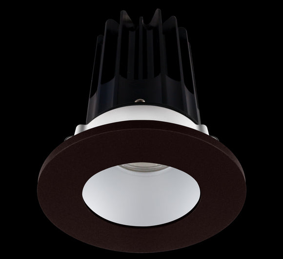 Lotus LED 2 Inch Round Recessed LED 15 Watt High Output Designer Series - 2700 Kelvin - 24 Degree Beam Spread - Alzak Reflector - Trim Bronze