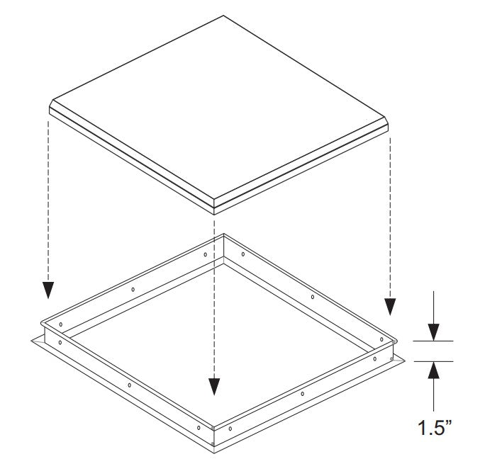 Trace-Lite LP14-FMK - 1 X 4 ft LED Ultra - thin Flat Panel Flange Mounting Kit