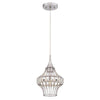 Westinghouse 6363000 One Light Mini Pendant, Brushed Nickel Finish, Crystal Prism Cage Shade