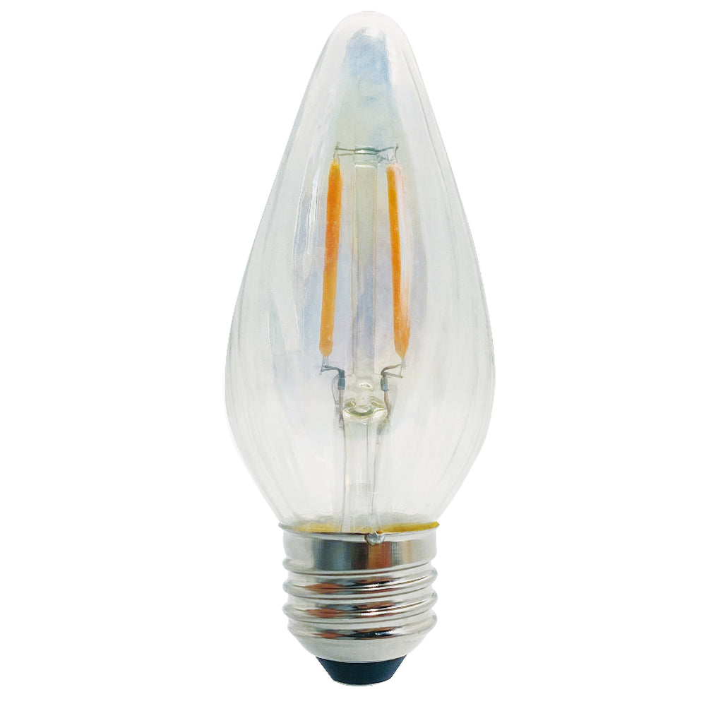 Bulbrite 776580 4 Watt F15 LED Filament - 2700K - E26 Base - 120V - Dimmable - Clear/Iridescent Finish