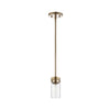 Satco 60/7529 Intersection - 1 Light - Mini Pendant - Burnished Brass with Clear Glass