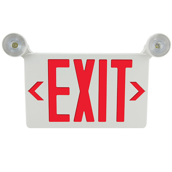 Exitronix VLEDC-51-WH-R4 - Universal Compact Thermoplastic LED Exit/Emergency Combo Unit - White