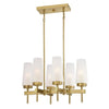 Westinghouse 6352700 Six Light Chandelier, Champagne Brass Finish, Frosted Glass