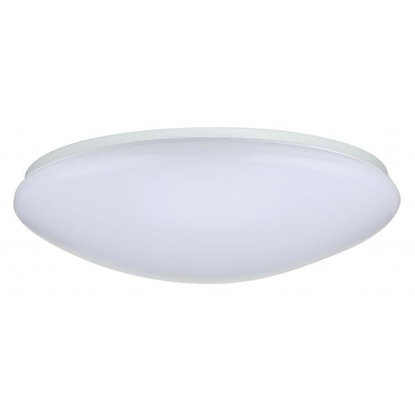 Satco 62/1218 19 inch - Flush Mounted LED Fixture - CCT Selectable - Round - White Acrylic