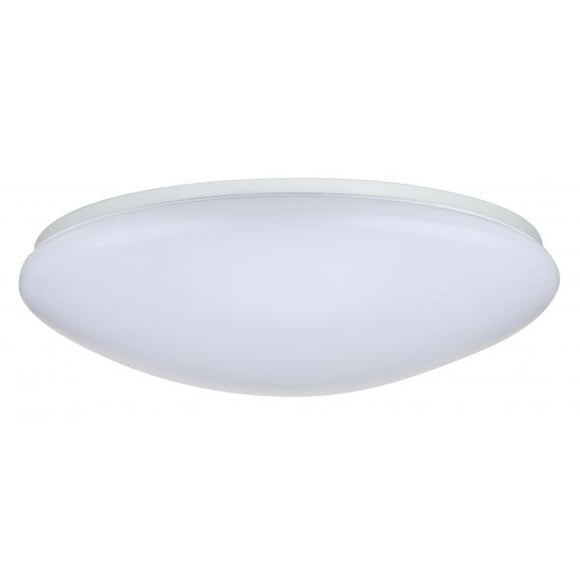 Satco 62/1218 19 inch - Flush Mounted LED Fixture - CCT Selectable - Round - White Acrylic