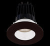 Lotus LED 2 Inch Round Recessed LED 15 Watt High Output Designer Series - 3000 Kelvin - 24 Degree Beam Spread - White Reflector - Trim Bronze