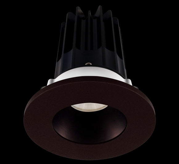 2 Inch Recessed LED Downlight - 8 Watt - 3000 Kelvin - 600 Lumen - Bronze Reflector - Round Bronze Trim - 38 Degree Beam Angle - Type IC Damp - Air-Tight - Energy Star - T24 - CRI 90+