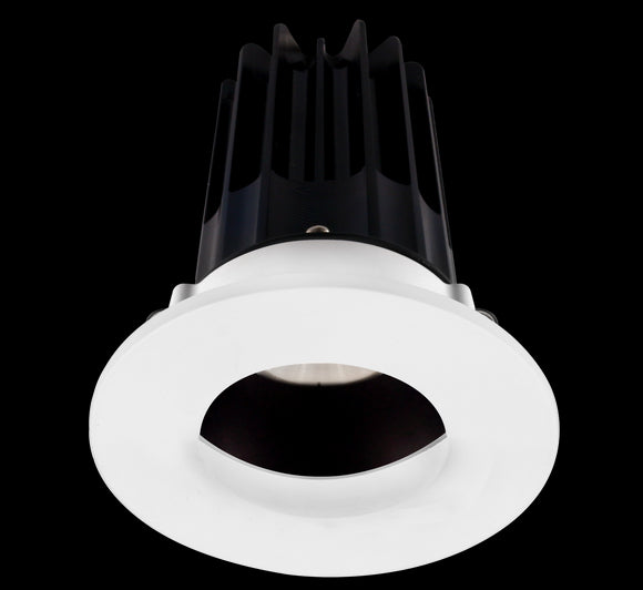 Lotus LED 2 Inch Round Recessed LED 15 Watt High Output Designer Series - 4000 Kelvin - 24 Degree Beam Spread - Bronze Reflector - Wall Wash Trim